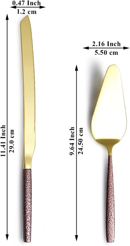 Evanda Wedding Cake Knife and Server Set, Cake Cutte Pie Server for Everyday, Wedding and Birthdays, Dishwasher Safe