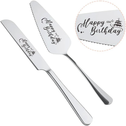 Cake Knife and Server Set for Birthday Party 60 Year Old Birthday Gift for Dad Mom Engraved Knives Servers Grandma Grandpa 60th Bday Gifts for Men Women 60 Yrs Old Bday Presents for Aunt Uncle