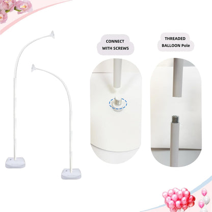 Balloon Arch Kit Stand with Base, 9Ft & 5.6Ft High Free Bending Half Arch Stand for Baby Shower Yard Decorations Wedding Birthday Party (No Balloons)