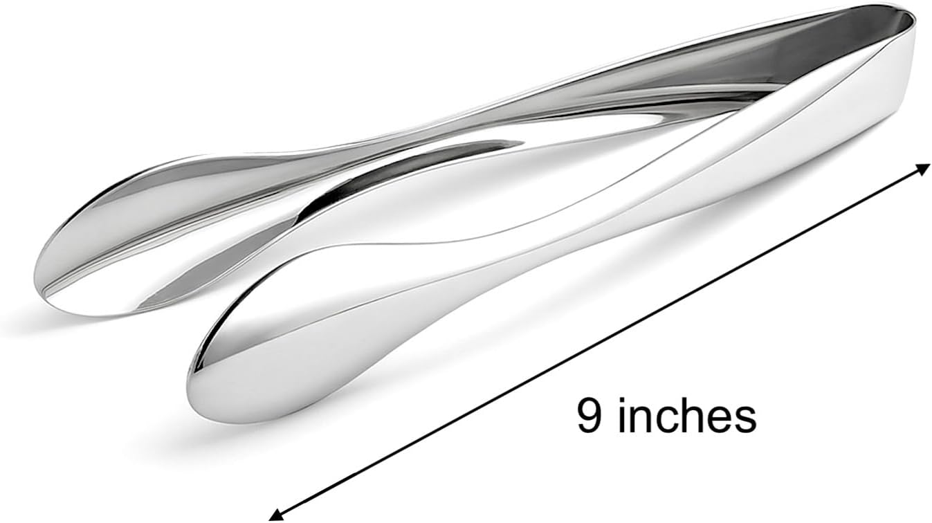 Premium Stainless Steel Serving Tongs (9'' Large)