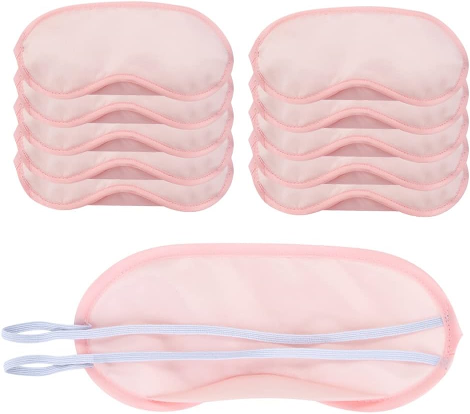 AKOAK 10 Pieces Game Party Sleep Travel Eye Mask, Lightweight Shading Eye Protection Rest Eye Mask, with Nose Pad and Adjustable Strap, Unisex (Pink)