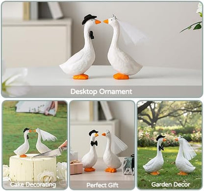 Fun Wedding Cake Toppers Unique Goose Cake Toppers, Couples wedding cake Decorations, Cool and Fun Wedding Cake Topper，Bride and Groom Engagement Anniversary