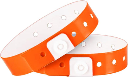 Ouchan Plastic Event Wristbands Neon Green- 100 Pack Vinyl Wristbands for Party