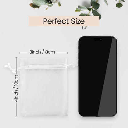 Meowoo 100PCS Organza Bags, 3x4in Small Mesh Bags Drawstring for Jewelry, Candy, Christmas, Sachets, Festivals, Bathroom Soaps, Makeup Organza, Wrapping Supplies(mixedcolor)