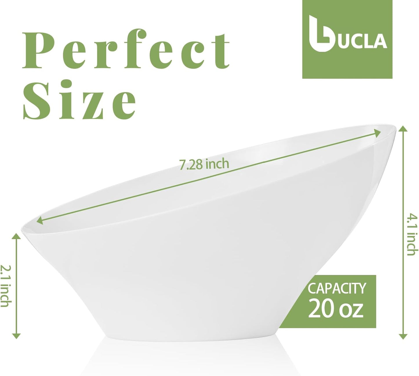 bUCLA 54 OZ Clear Plastic Serving Bowls (12 Pack) - Angled Serving Bowls Disposable for Chip&Candy - Party Table Salad and Fruit