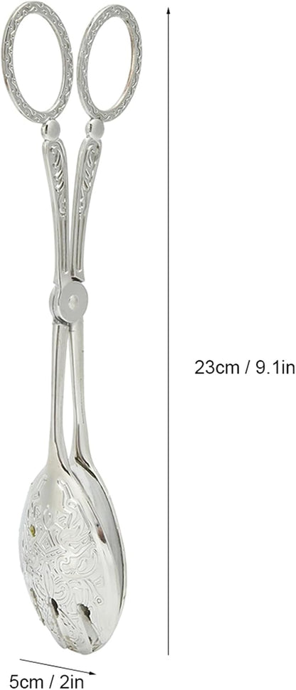 Salad Tongs, Zinc Alloy Kitchen Tongs, Bread Clips with Scissor Handles for Buffet, Appetizers, Party, Serving Food, Cooking