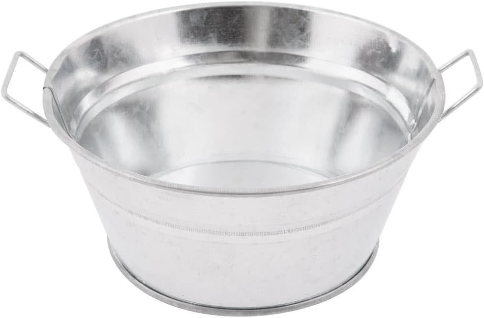 American Metalcraft MTUB63 Natural Galvanized Tub with Side Handle - 27 oz, 6-Inch