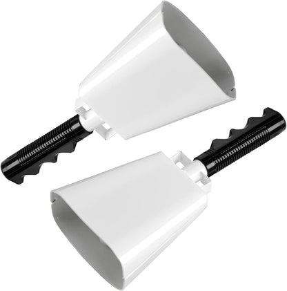 BLUE PANDA Cowbell Noise Maker - 9-Inch, Royal Blue, Pack of 2 - Metal Cowbell Instrument with Ergonomic Handle - Cheering Bell for Stadium Cheers & Celebratory Noise Maker