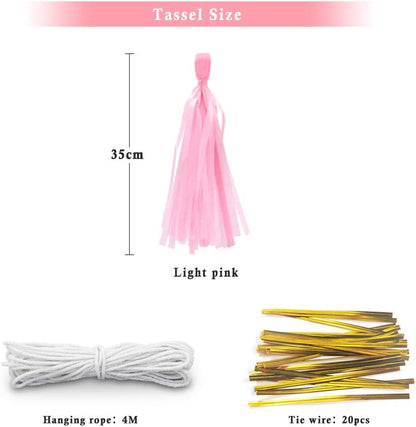 9.8in Blue Tissue Paper Tassel DIY Hanging paper decorations Party Garland Decor for Party Decorations Wedding,Festival,Baby Shower Decoration 20PCS25cm