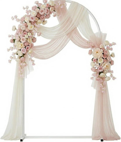 Metal Arch Backdrop Stand Wedding Arch frame Set of 2 (7.2FT,6FT) Gold Balloon Backdrop Arch Stand for Wedding Ceremony Birthday Party Baby Shower Graduation Ceremony Decoration