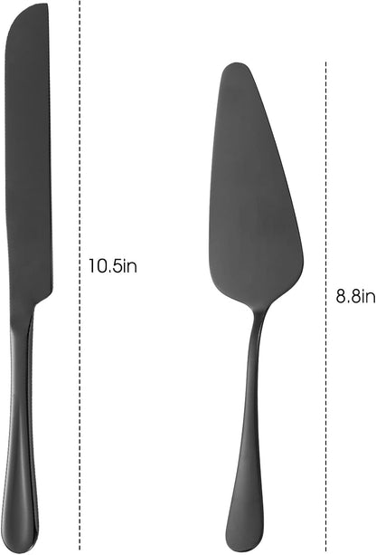 Cake Serving Set, Cake Pie Pastry Servers, Stainless steel Cake Knife and Server Set Perfect For Birthday, Wedding, Parties and Events (Silver)