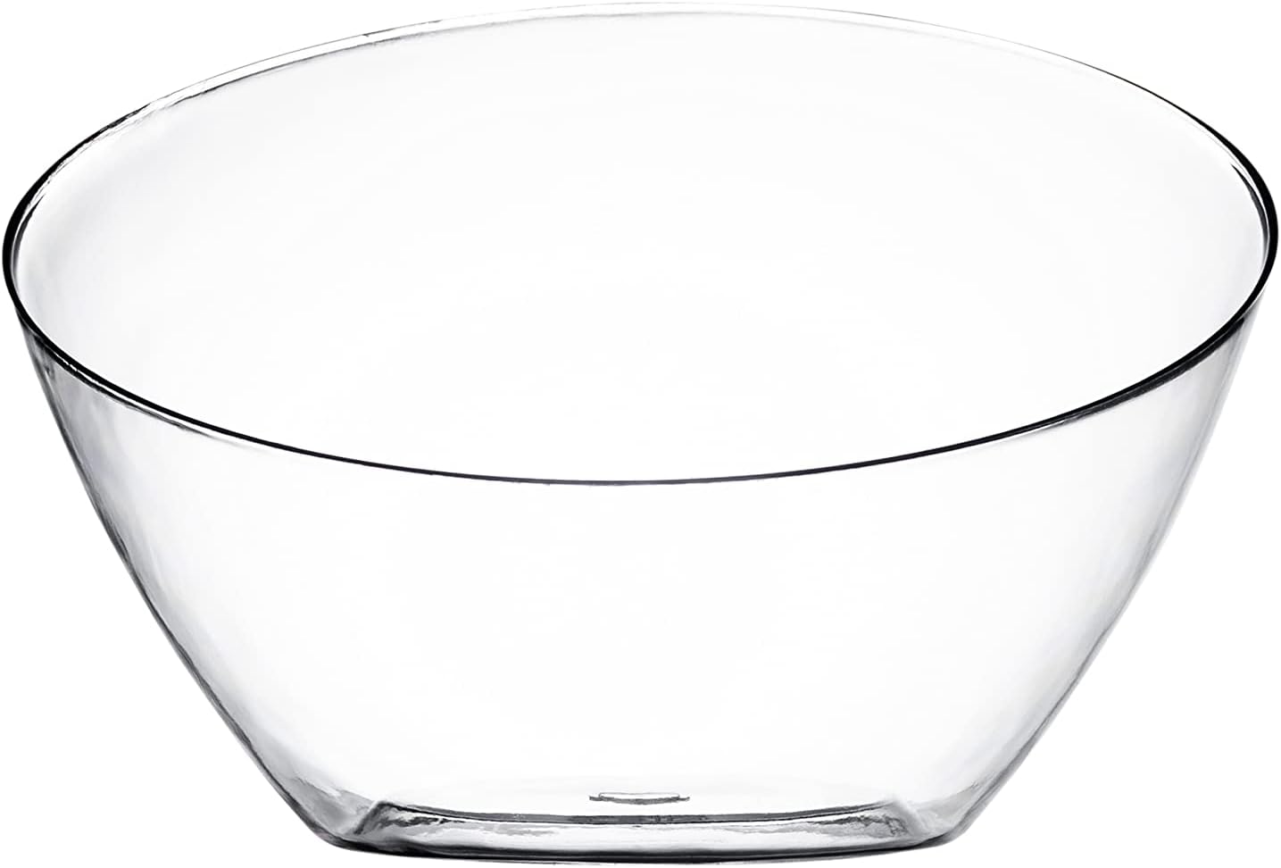 Posh Setting Crystal Clear, Disposable Premium Hard Plastic Medium Angled Bowl, Party, Salad, Snack and Fruit Bowl 5 Pack