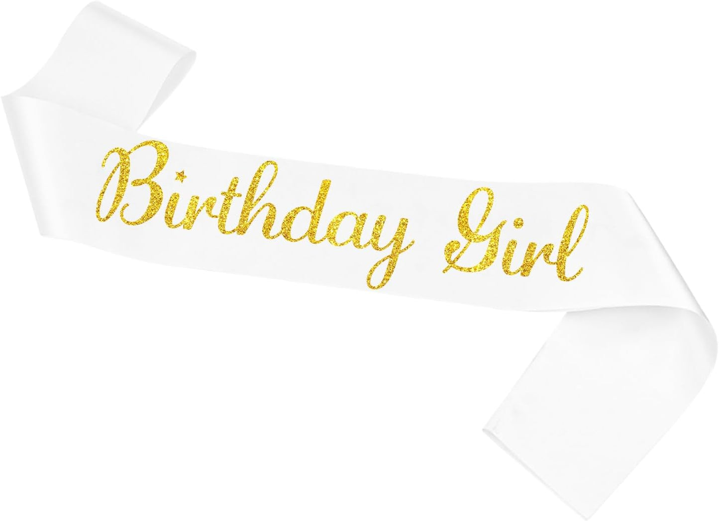 Birthday Girl Sash, White Silver Sash for Women and Girls, Birthday Party Decorations, Satin Material, One Size Fits Most