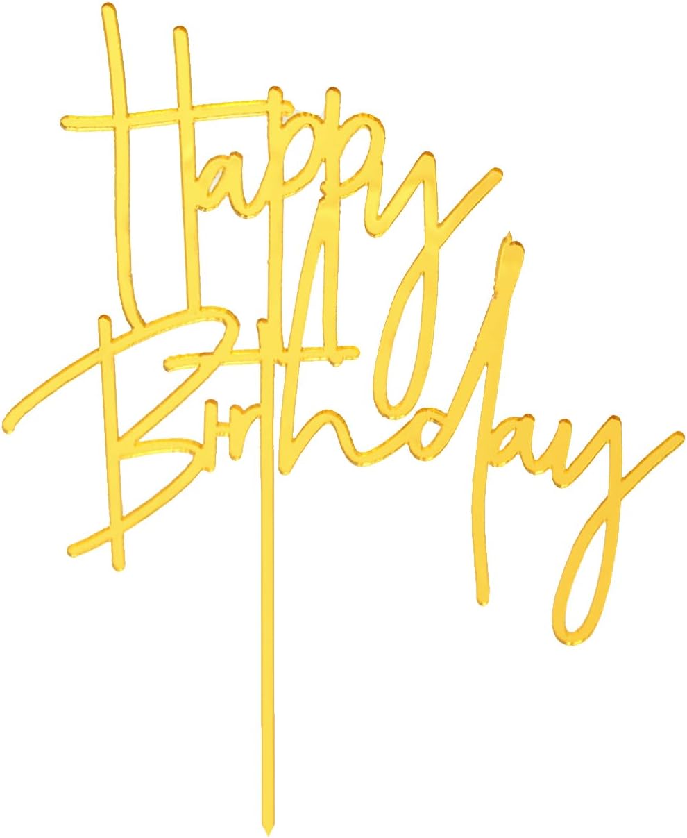 DIY Happy birthday Cake Topper Black Acrylic