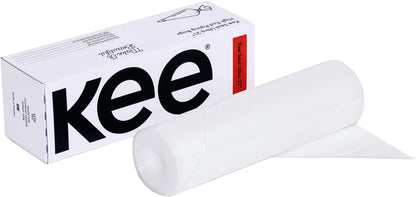 KEE-SEAL ULTRA Disposable Pastry Bags, Piping Bag with Non-Slip Outer Surface, Smooth-Flow Interior, Easy Tear Perforation, Convenient Dispenser Box, 18-Inch, Clear
