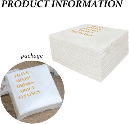 Funny Cocktail Napkins 100Pcs Funny Quotes Saying Disposable Paper Party Napkins 4.5 x 4.5 Two-ply (I Feel Sorry For People Who Don’t Know Us Napkins)