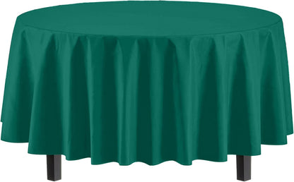 12-Pack Premium Plastic Tablecloth 54in. x 108in. Rectangle Table Cover - Dark Blue - Colors B