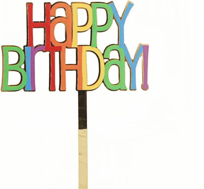 DIY Happy birthday Cake Topper Black Acrylic
