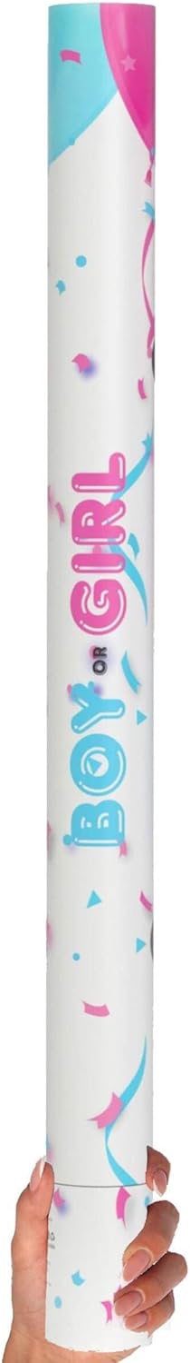 Gender Reveal Powder Smoke Bombs Cannon Poppers | 3 Pink & 3 Blue Poppers | Biodegradable | Alternative to Gender Reveal Smoke Bombs Extinguisher | Gender Reveal Party Decorations | TUR Party Supplies
