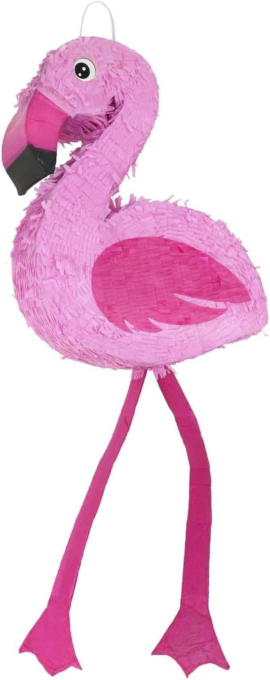 GIFTEXPRESS 16-Inch Pink Flamingo Pinata for Kids Birthday Party, Tropical Hawaiian flamingo Party Decor. Fiestas Decorations Party Favors (16 x 13 x 4 In)