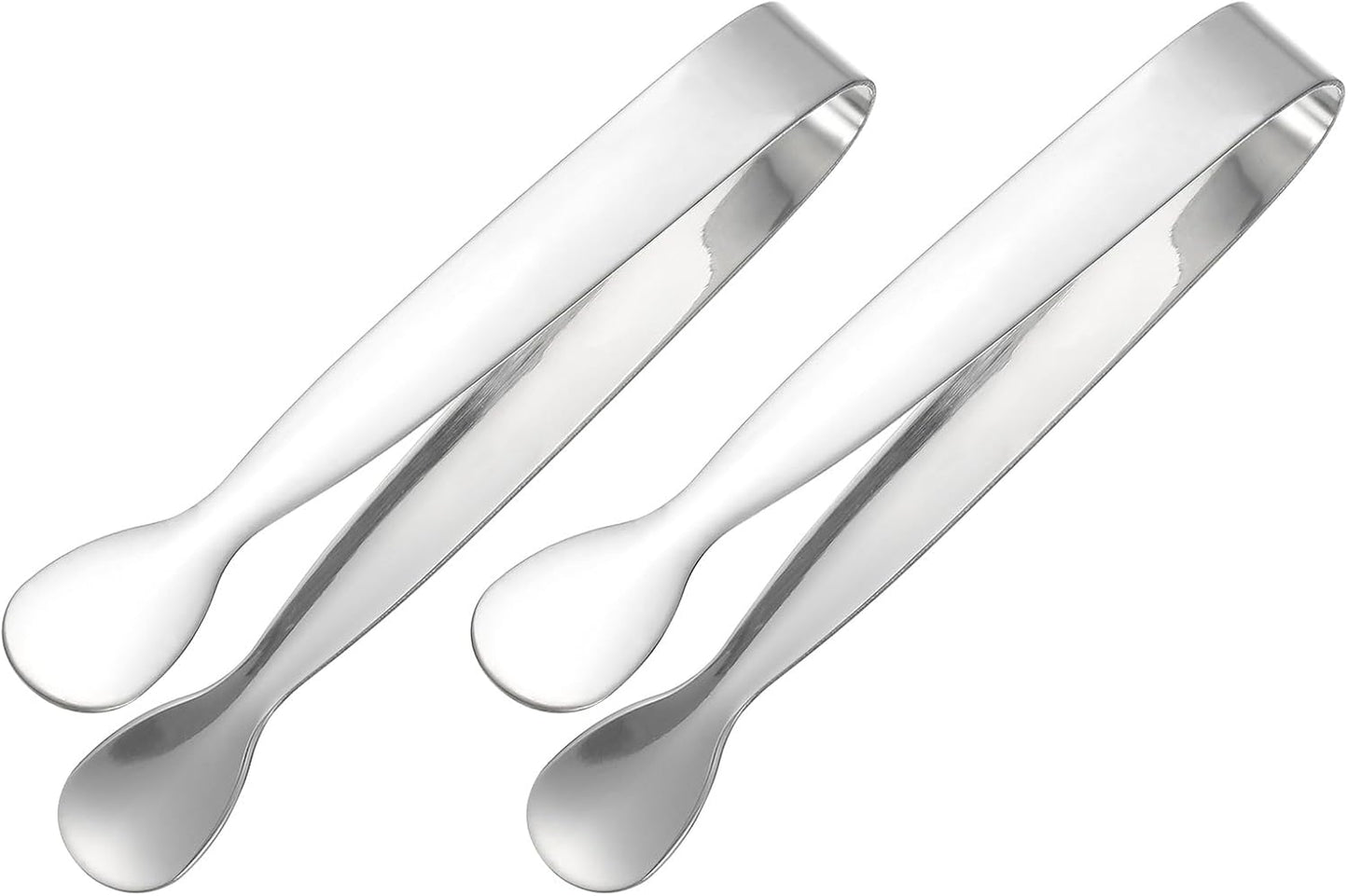 uxcell 2 Pcs Mini Serving Tongs, 4.3 Inch Kitchen Tong Stainless Steel Small Buffet Tongs Ice Sugar Tong for Serving Charcuterie Dessert Party Tea Party Bar Coffee, Gold