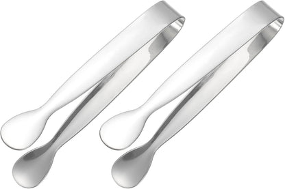 uxcell 2 Pcs Mini Serving Tongs, 4.3 Inch Kitchen Tong Stainless Steel Small Buffet Tongs Ice Sugar Tong for Serving Charcuterie Dessert Party Tea Party Bar Coffee, Gold