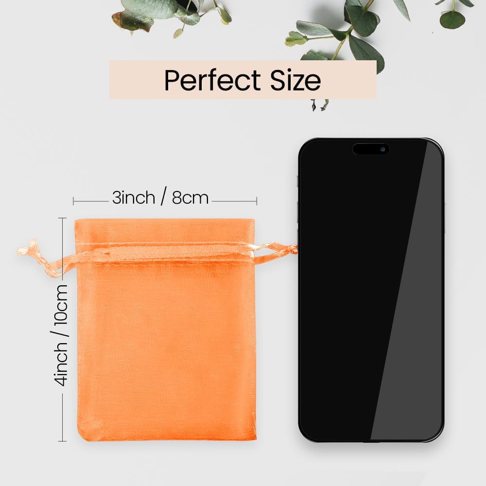 Meowoo 100PCS Organza Bags, 3x4in Small Mesh Bags Drawstring for Jewelry, Candy, Christmas, Sachets, Festivals, Bathroom Soaps, Makeup Organza, Wrapping Supplies(mixedcolor)