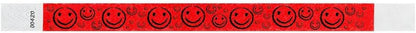 500 WristCo Yellow Smiley Face Tyvek Wristbands for Events - ¾” x 10” - Waterproof Recyclable Comfortable Tear Resistant Paper Bracelets Wrist Bands for Concerts Festivals Admission Party