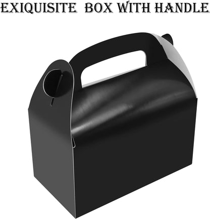 30-Pack Yellow Party Favor Treat Boxes, Goodie Candy Box, Gable Paper Gift Boxes with Handles Perfect for Construction and Chic Yellow Submarine Party Decoration Supplies