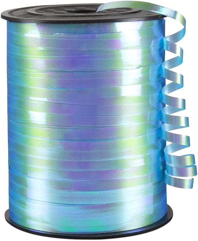 KMER LIFE White Crimped Curling Ribbon, 1/5" Wide x 500 Yards Christmas Curling Ribbons for Gift Wrapping, Party Decoration, Balloon String, Crafting, Balloon Ribbons for Florist Flower (1 Roll)
