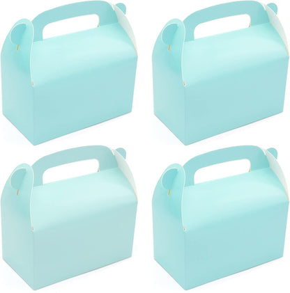 30-Pack Yellow Party Favor Treat Boxes, Goodie Candy Box, Gable Paper Gift Boxes with Handles Perfect for Construction and Chic Yellow Submarine Party Decoration Supplies