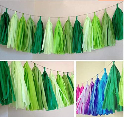 9.8in Blue Tissue Paper Tassel DIY Hanging paper decorations Party Garland Decor for Party Decorations Wedding,Festival,Baby Shower Decoration 20PCS25cm