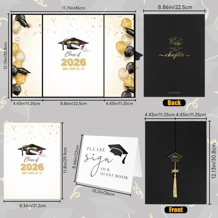 kockuu 2026 Graduation Guest Book Signature Board, Pink Class of 2026 Graduation Sign in Book to Sign Decor for Grad Party High School College Grad Gifts