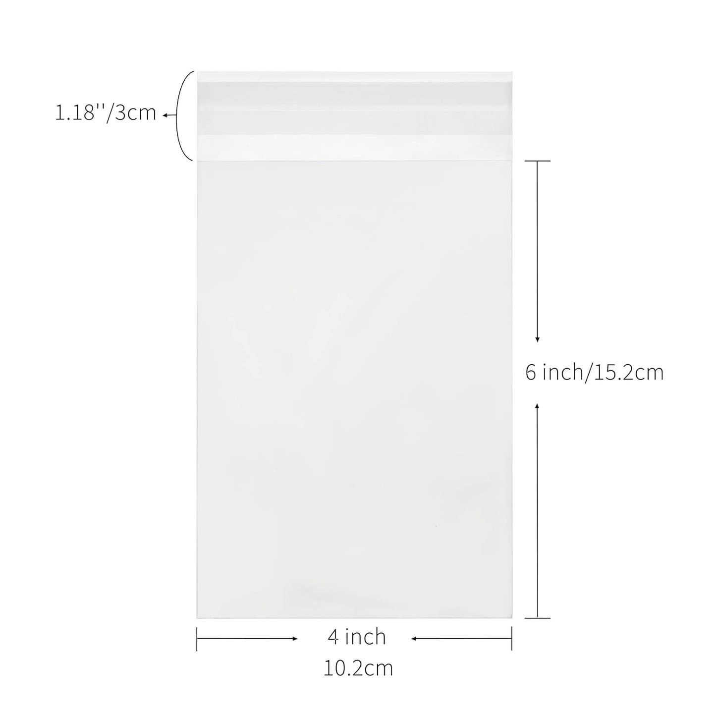 Clear Self Sealing Cellophane Bags 4"x6" (10.2 x 15.2cm) Pack of 200 – 4x6 Cookie Bags with Seal for Treat Bags, Cookies Wrappers Candy Party Favors Goodie