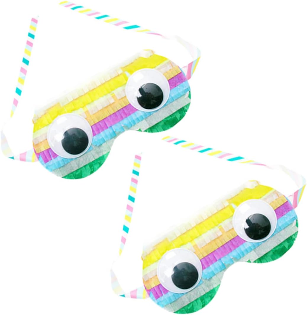 Totority 2pcs Pinata Eye Masks for Boys and Girls Birthday Party Fun Decorative Cosplay Masks Party Props for Celebrations and Gatherings