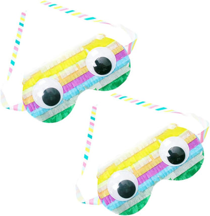 Totority 2pcs Pinata Eye Masks for Boys and Girls Birthday Party Fun Decorative Cosplay Masks Party Props for Celebrations and Gatherings