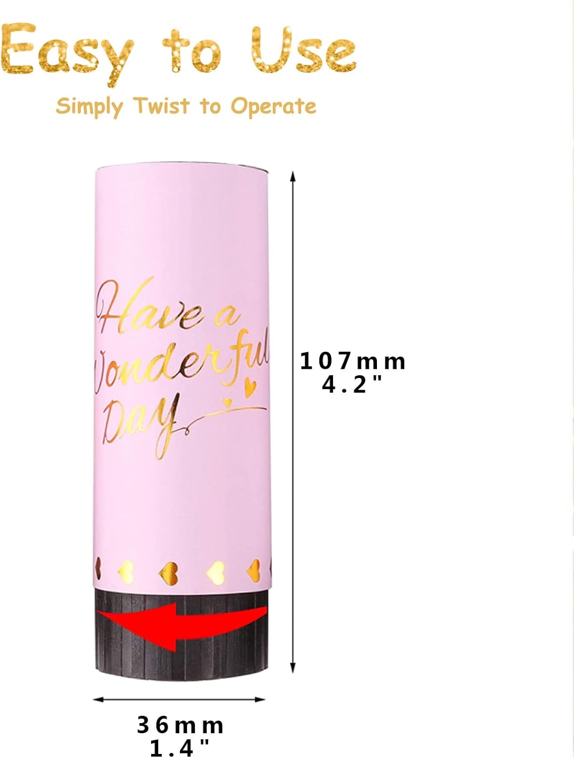 White Confetti Cannon, 6 Pack Mini Party Poppers Shooters Party Confetti Cannon Biodegradable Confetti for Wedding Kids Birthday Wedding Party Supplies