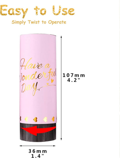 White Confetti Cannon, 6 Pack Mini Party Poppers Shooters Party Confetti Cannon Biodegradable Confetti for Wedding Kids Birthday Wedding Party Supplies