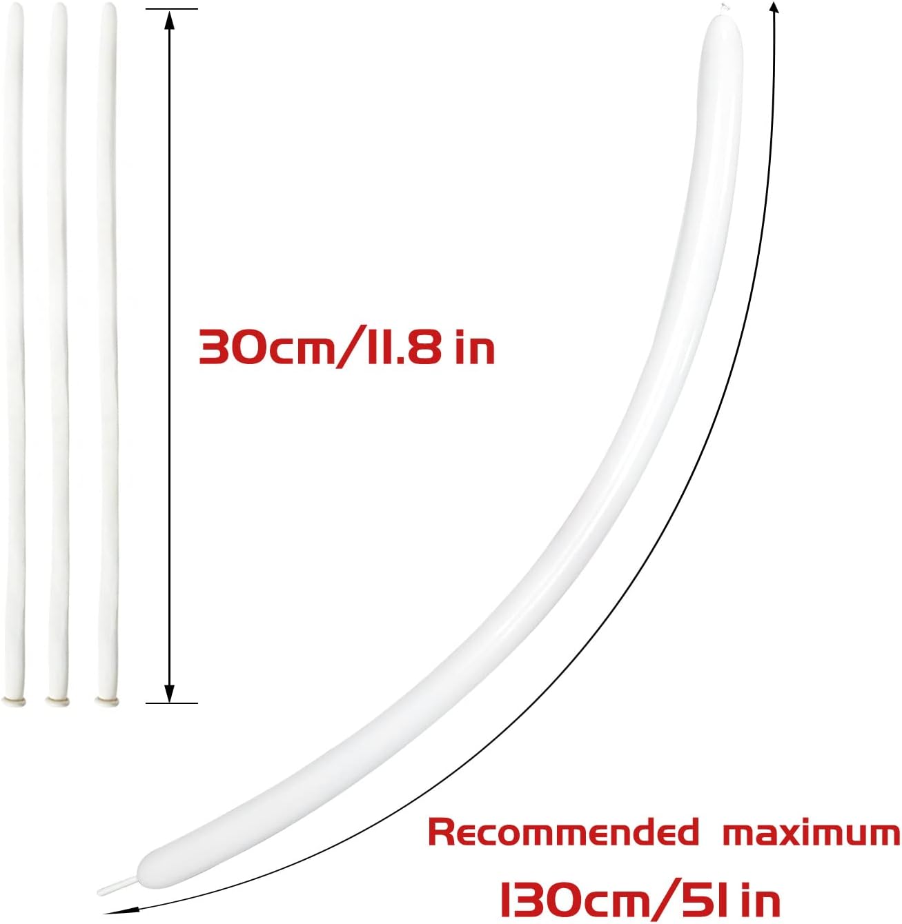260 Clear Long Balloons for Animals, Thickening Skinny Latex Twisting for Arch Modeling Magic Clown Birthday Wedding Party Decorations 100pcs