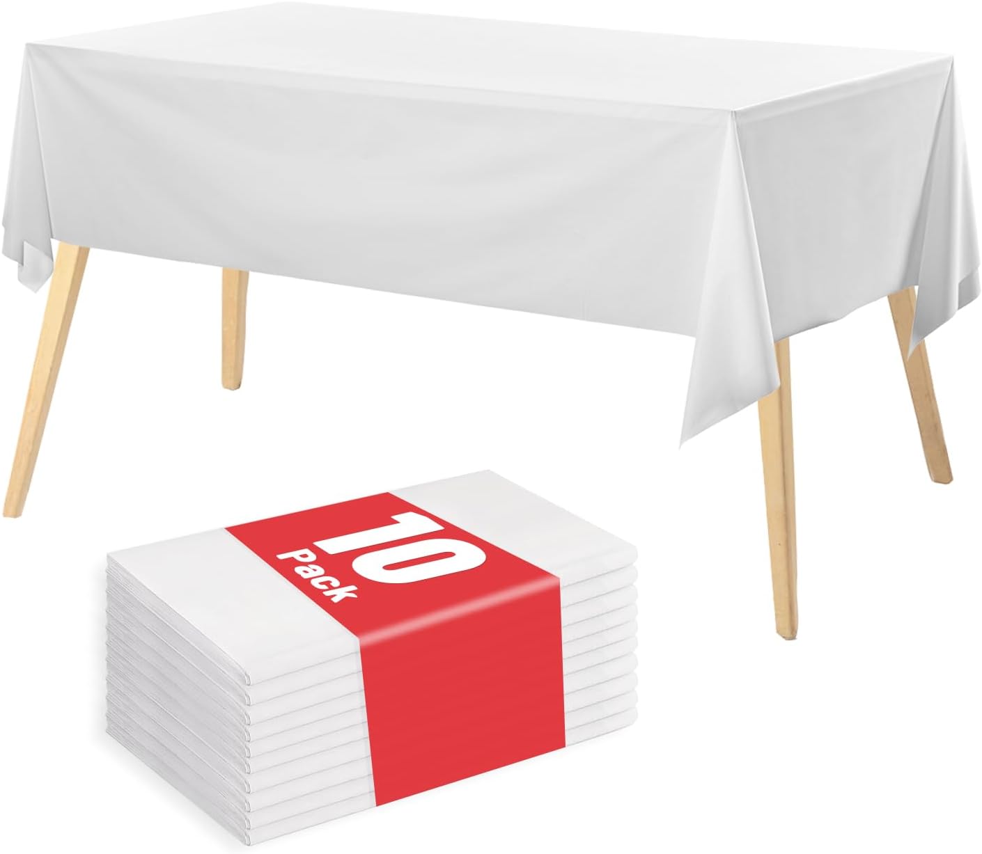Plastic Table Cloth, 310 Ft X 54 in Disposable Tablecloth White Plastic Tablecloth with Any Cut Sliding Cutters Premium Table Cover Roll for Picnics, Parties, Birthdays, Weddings
