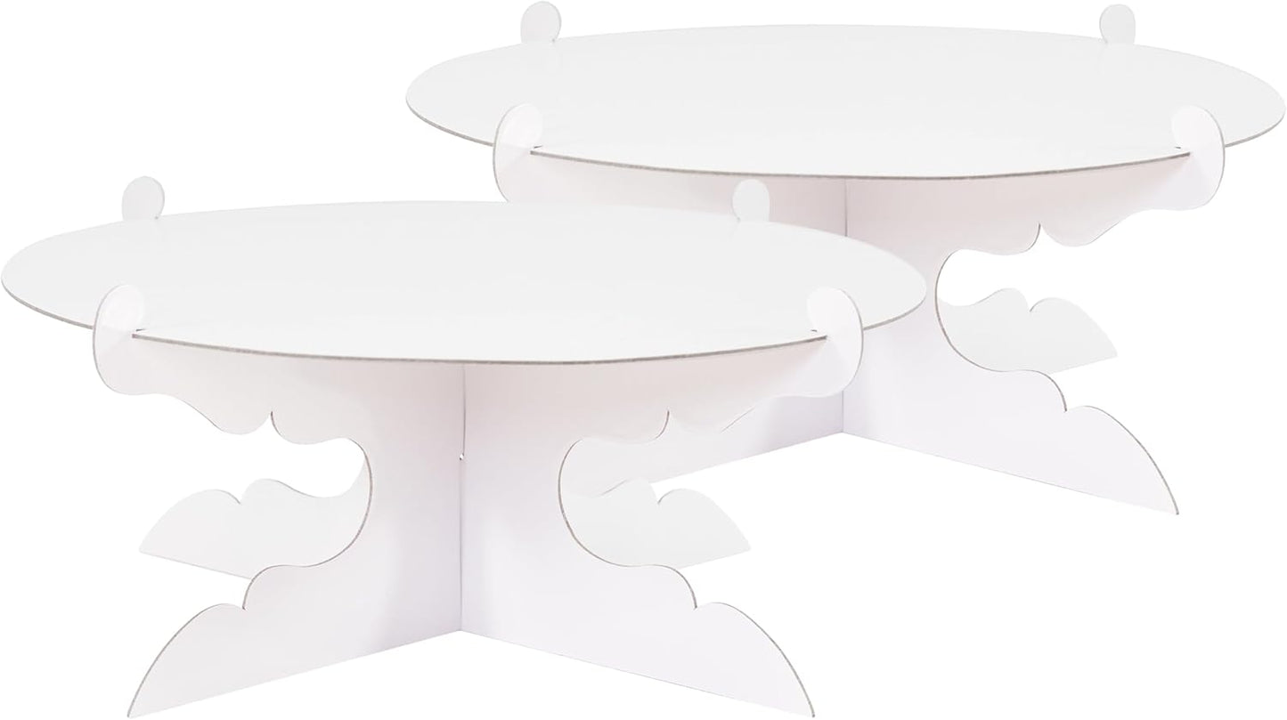 12 inch One Tier Cardboard Cake Stand,Black Cupcake Stand for Birthday Wedding DIY Dessert Decoration