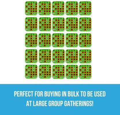 Regal Bingo - Shutter Slide Bingo Cards Only - 8” x 9” - 5-Ply Green Cardstock - Easy to Read - No Duplicates - Red Sliding Windows - Perfect for Large Groups, Bulk Purchasing