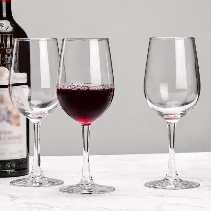 UMI UMIZILI 12 Ounce - Set of 12, Classic Durable Red/White Wine Glasses For Party