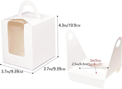 Bakepacker Auto-pop up Individual Cupcake Boxes with Window 60 Count Brown Single Cupcakes Box 3.7 x 3.7 x 4.3inch Cupcake Carrier