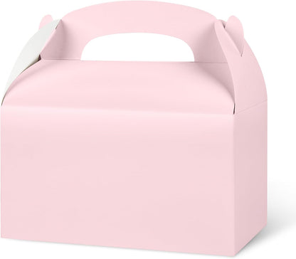 DjinnGlory 36 Pack White Party Favor Treat Boxes with Handle, DIY Paper Boxes for Baby Shower, Birthday, All Occasion, Small Gable Boxes for Small Business 6.18 x 3.58 x 3.38 Inches