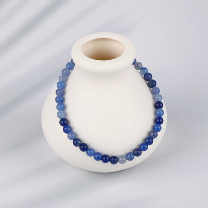 LPBeads Handmade Natural Gemstone Stretch Elastic Bracelet Healing Crystal Round Stone Beads Jewelry Gifts for Women Men