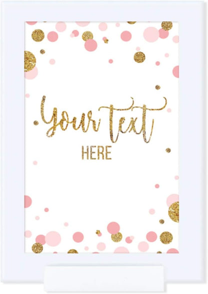 Andaz Press Blush Pink Gold Glitter Girl Baby Shower, Printable Table Tent Place Cards, 20-Pack, Seat Placement Cards Blank Place Cards For Table Settings Name Cards for Wedding, Graduation Food Cards - Colors B