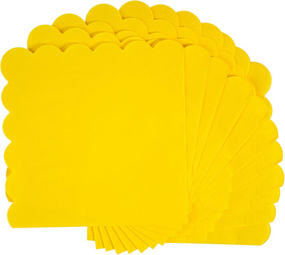 100 Pcs Cocktail Napkins, 2-Ply 5 x 5 Inches Disposable Scalloped Napkins, Thick Premium Dessert Napkins for Party, Wedding, Dinner, Birthday, Anniversary, Festival (Sage Green)