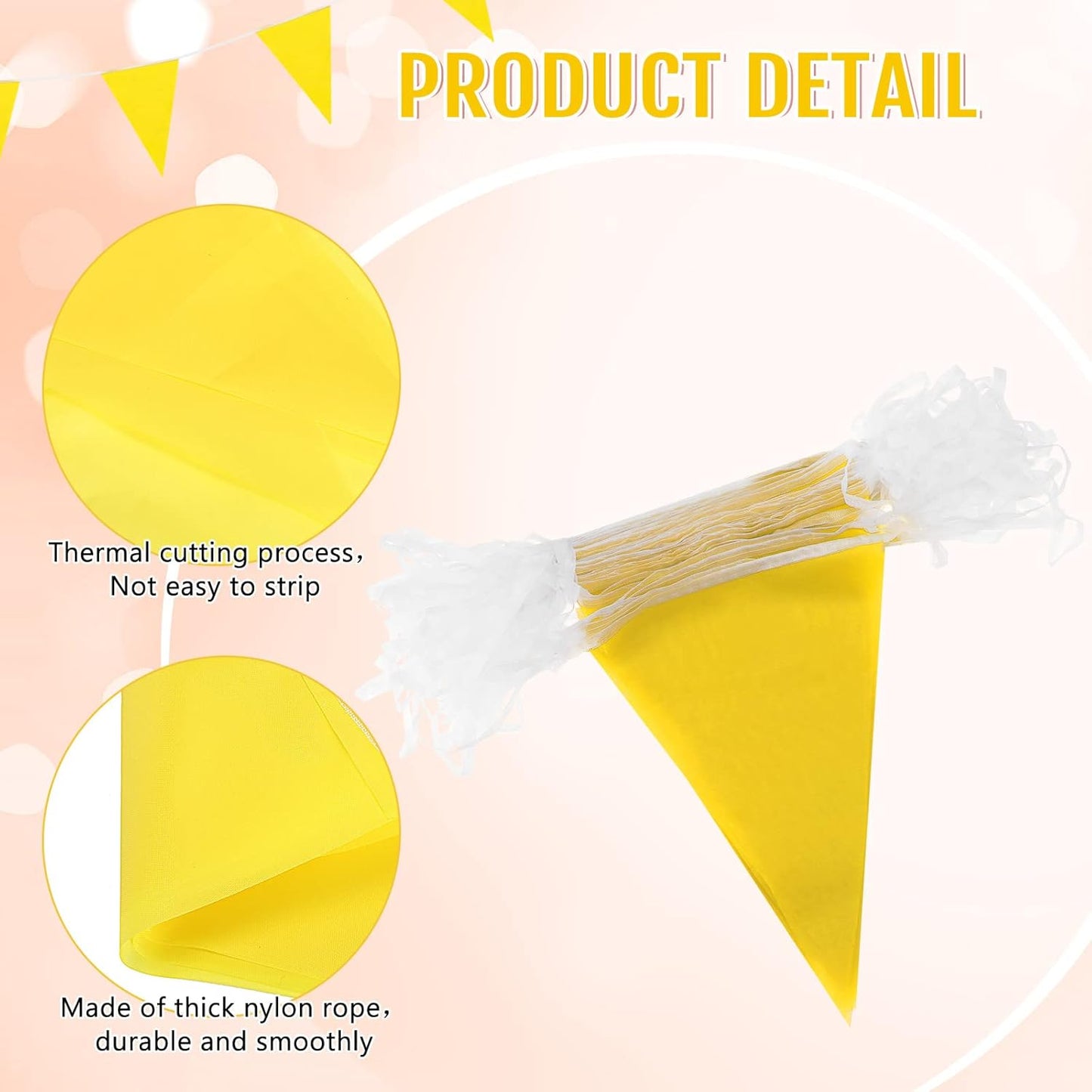 Hahafelt 100 Feet Pennant Banners Flags 75 Solid String Triangle Flags for Grand Opening, Carnival Theme Birthday Party Decoration Outdoor Events Classroom Decoration(Pink)