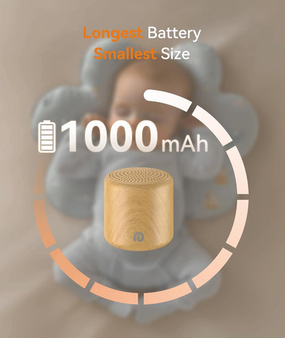 Dreamegg Portable Travel White Noise Machine for Sleep, Features Powerful Battery, Egg-Sized, 16 Nature Sounds, Timer, for Baby Adults Office Privacy Home Gift, Cream